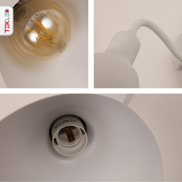Matte White Cone Wall Light E27 Fitting