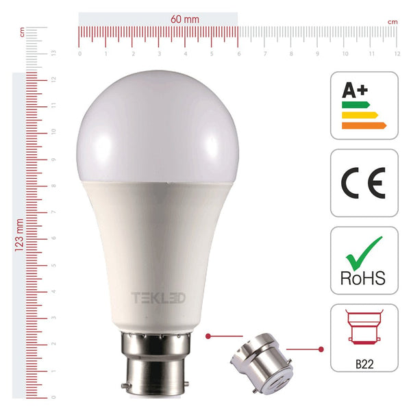 Leo LED GLS Bulb A60 B22 Bayonet Cap
