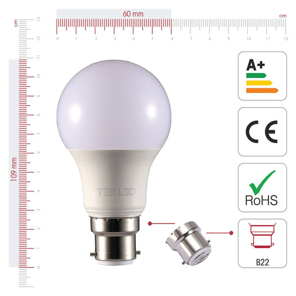 Leo LED GLS Bulb A60 B22 Bayonet Cap