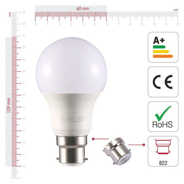 Leo LED GLS Bulb A60 B22 Bayonet Cap