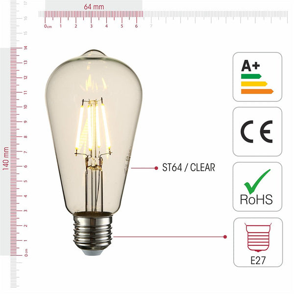 LED Filament ST64 Edison Bulb E27 Edison Screw