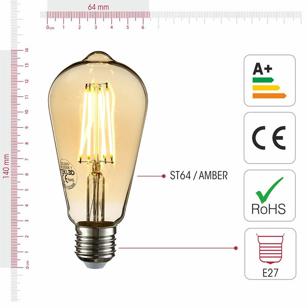 LED Filament ST64 Edison Bulb E27 Edison Screw