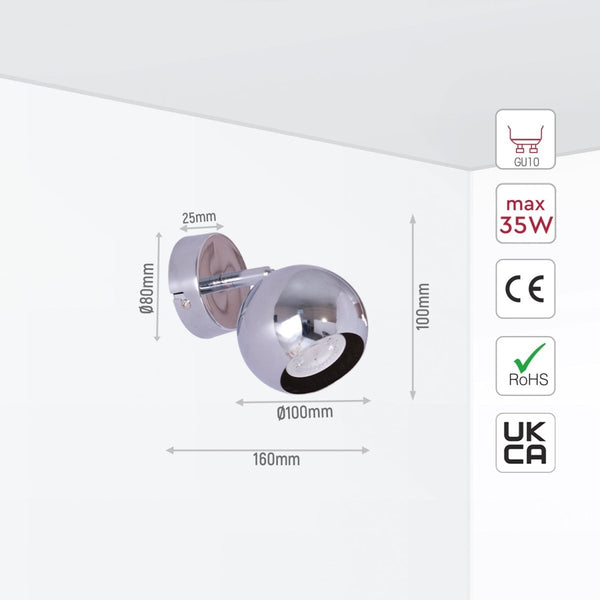Sphere Rotatable GU10 Spotlight