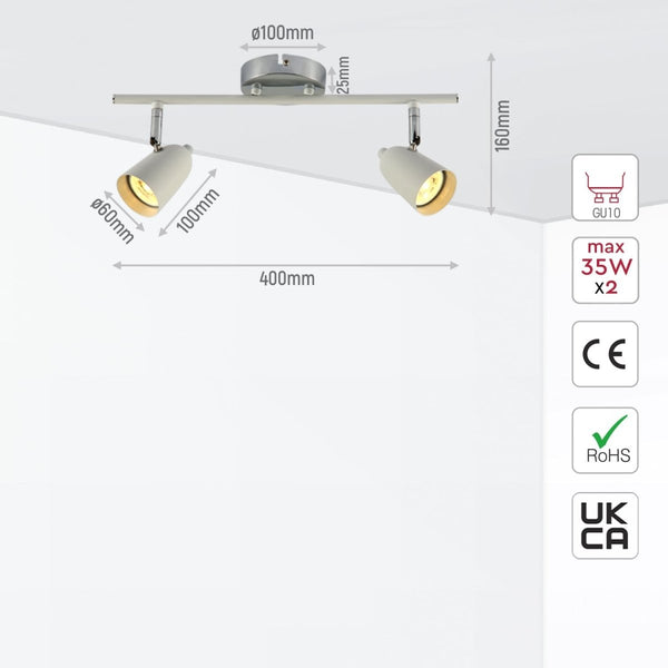 Skurupp Cone Rotatable GU10 Chrome Spotlight White