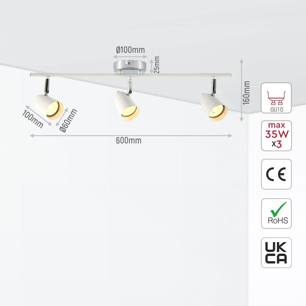 Skurupp Cone Rotatable GU10 Chrome Spotlight White