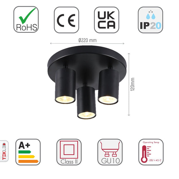 Rotatable Tilt GU10 Spotlight Round Square Linear Rose