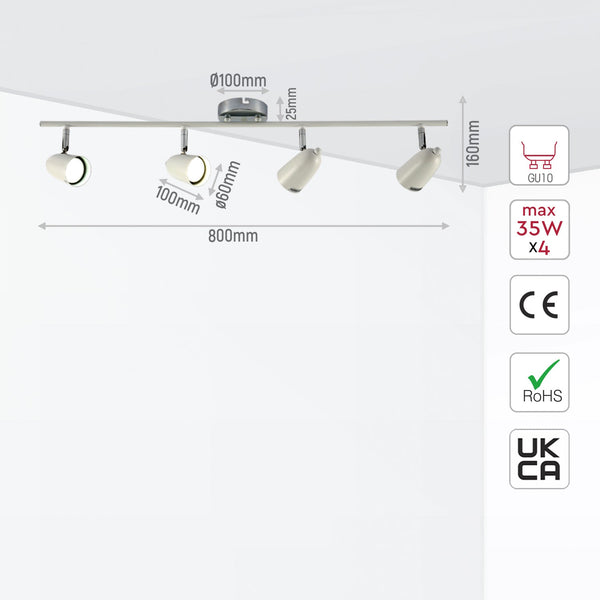 Skurupp Cone Rotatable GU10 Chrome Spotlight White