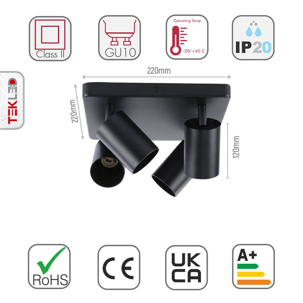 Rotatable Tilt GU10 Spotlight Round Square Linear Rose