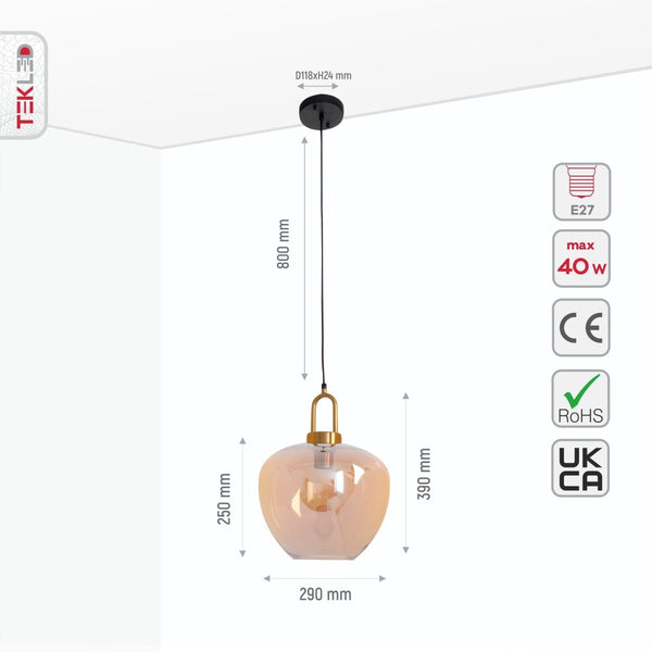 Globe Indian Dome Pendant Ceiling Light E27