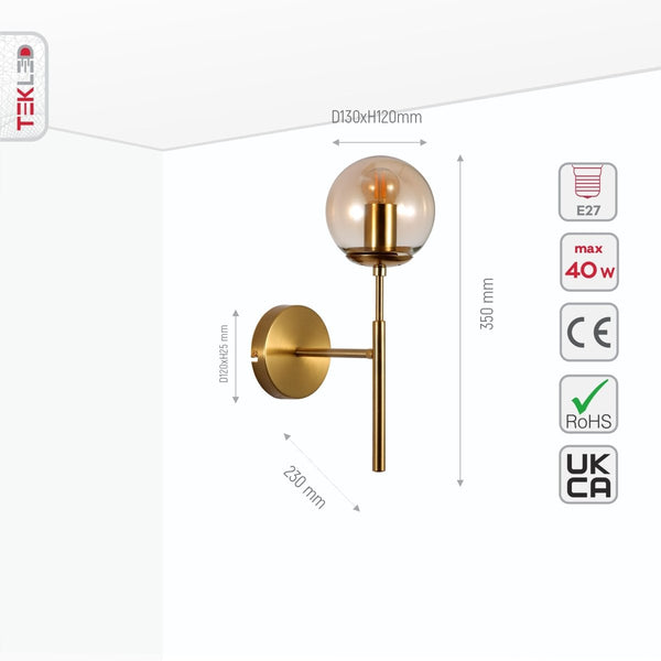 Modern Globe Wall Light Sconce - Sleek Minimalist Design Light Fixture for Contemporary Spaces