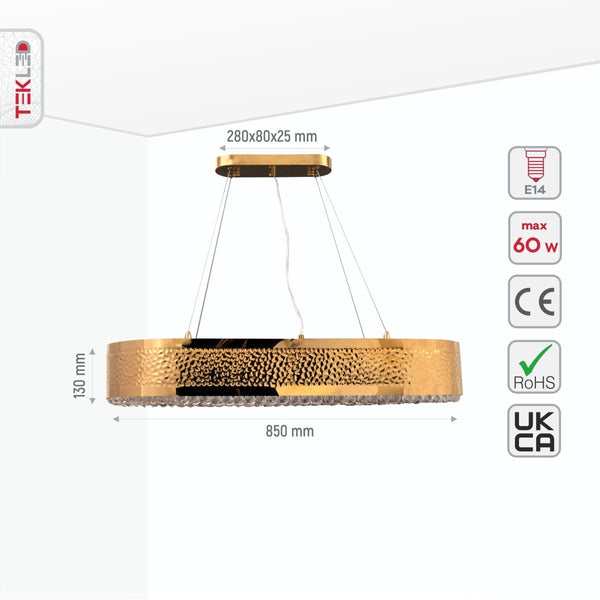 Ball Crystal Gold Metal Chandelier Ceiling Light E14 Round or Island