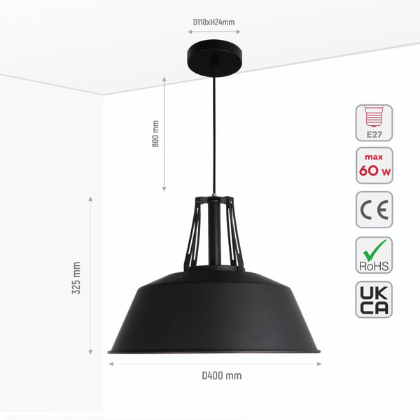 Metal Step Pendant Ceiling Light E27