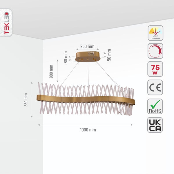 Brushed Bronze Metal Crystal Built-in LED Modern Contemporary Glam Kitchen Island Chandelier Ceiling Light
