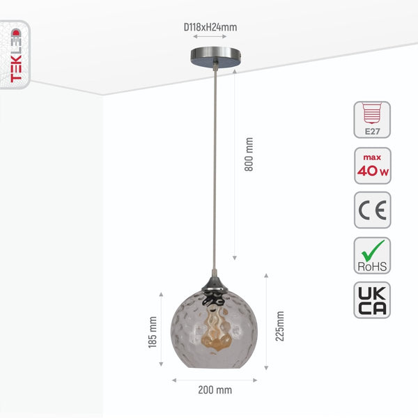 Celestial Dimpled Glass Globe Pendant Ceiling Light