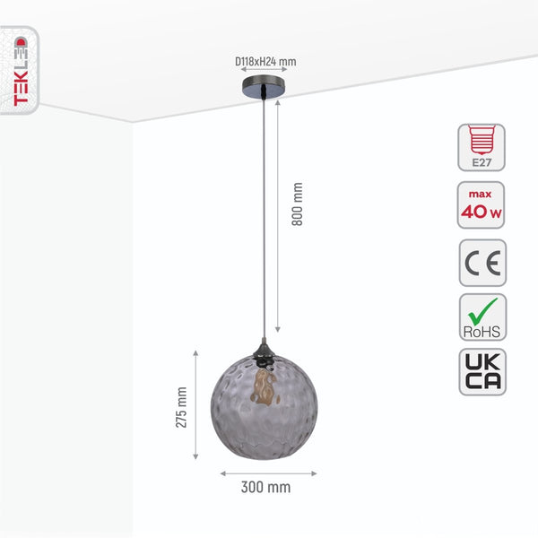 Celestial Dimpled Glass Globe Pendant Ceiling Light
