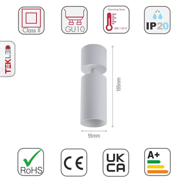 Rotatable Tilt Cylinder GU10 Downlight Surface Mount