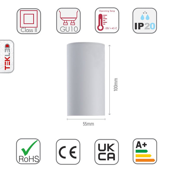 Cylinder GU10 Fixed Downlight Surface Mount
