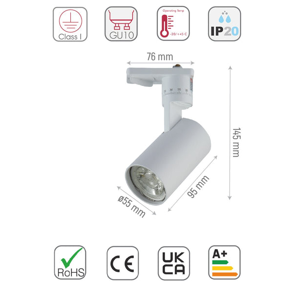 Diecast Tracklight Spotlight Single Line GU10