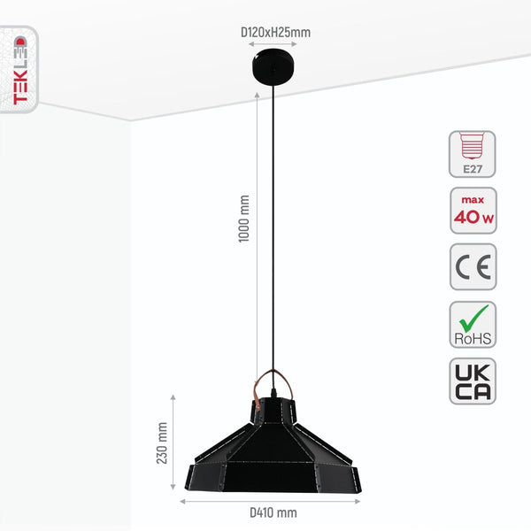 Esagono Midi Maxi Metal Pendant Ceiling Light E27