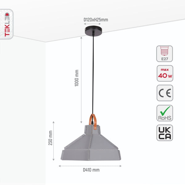 Esagono Midi Maxi Metal Pendant Ceiling Light E27
