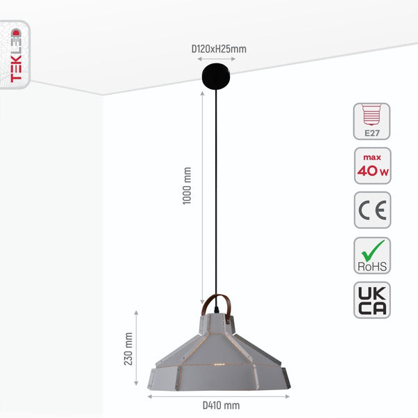 Esagono Midi Maxi Metal Pendant Ceiling Light E27