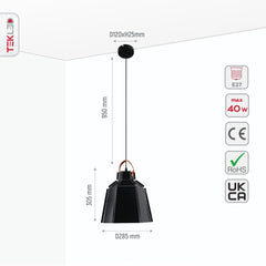 Esagono Mini Metal Pendant Ceiling Light E27 D285 mm