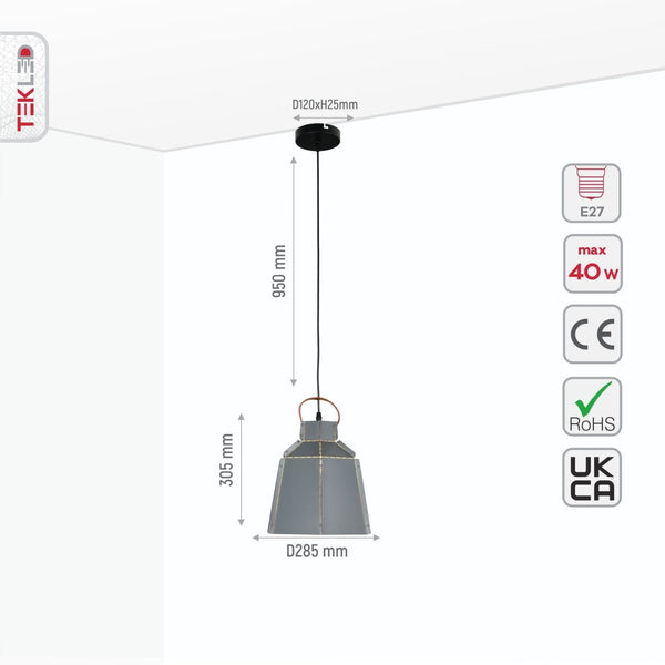 Esagono Mini Metal Pendant Ceiling Light E27 D285 mm