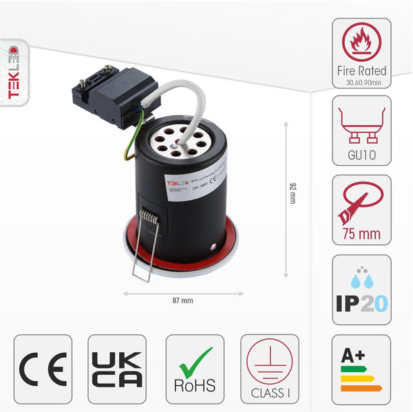 Fixed Diecast Aluminium Fire Rated Downlight IP20 GU10 Fitting