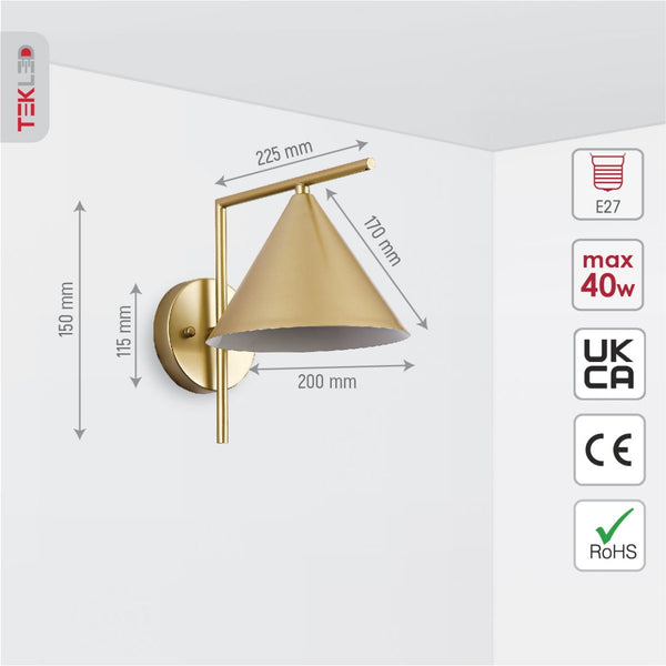 Metal Funnel Wall Light E27 Fitting