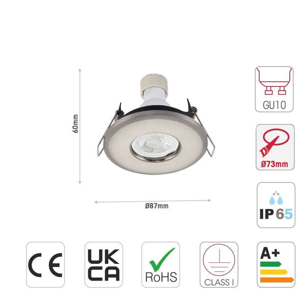 IP65 Fixed Diecasting Downlight GU10 Terminal Bracket And Junction Box