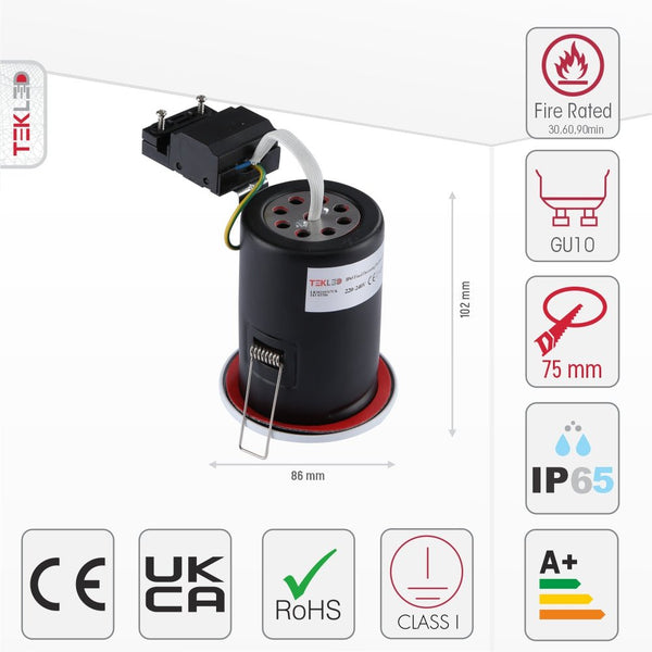 IP65 Fixed Diecasting Fire Rated Downlight GU10 Fitting