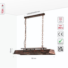 Iron Industrial Island Ceiling Chandelier Light 4xE27
