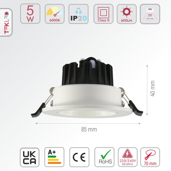 LED COB Tilt Recessed Downlight 5W CRI90
