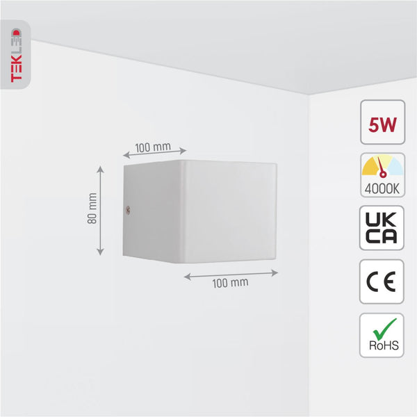 LED Cuboid Wall Light 5W Cool White 4000K White