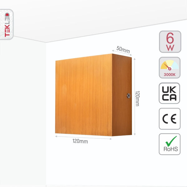 LED Gold Aluminium Bronze Metal Wall Light 6W Warm White 3000K