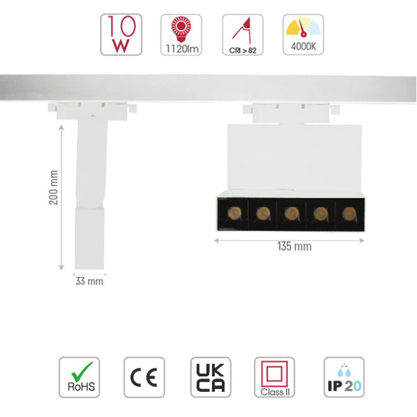 LED Mirage Blade Tracklight 10W Cool White 4000K IP20