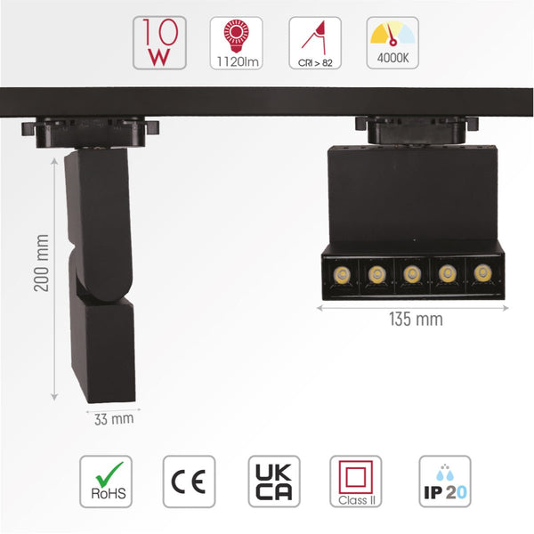 LED Mirage Blade Tracklight 10W Cool White 4000K IP20
