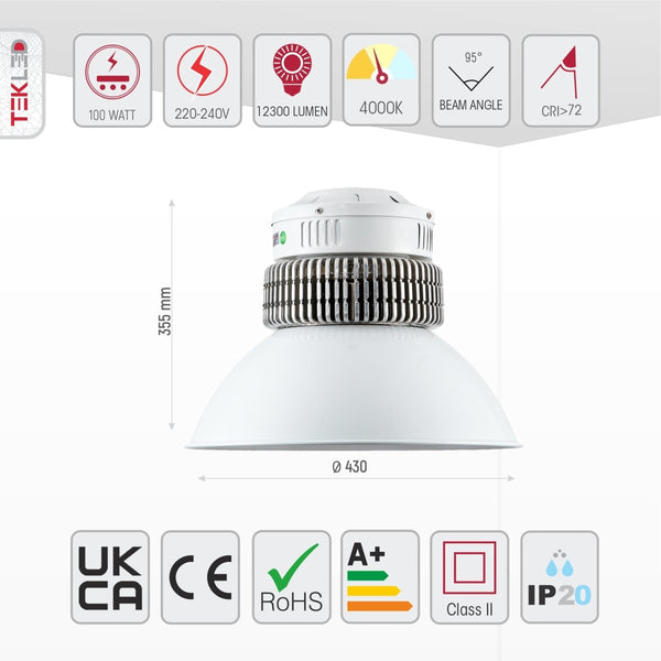 LED Radiator High bay 100W Cool White 4000K IP20