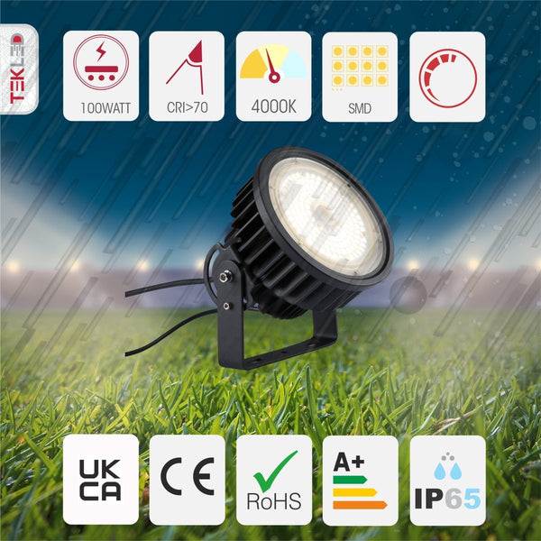 LED UFO Cold Forged Heatsink Highbay Light 100W Cool White 4000K Sand Black IP65