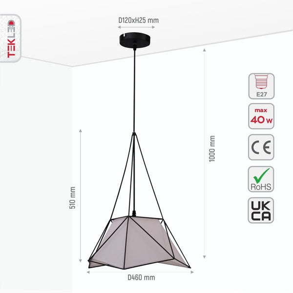 Murcielago Metal Pendant Ceiling Light E27 460 mm