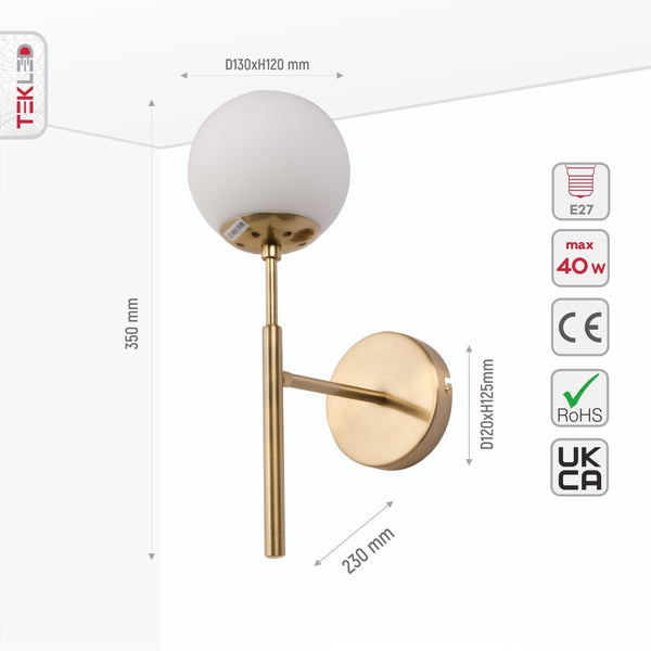 Modern Globe Wall Light Sconce - Sleek Minimalist Design Light Fixture for Contemporary Spaces