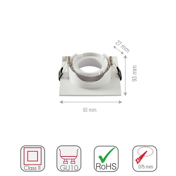 Rectangle Polycarbonate Tilt Recessed Downlight GU10