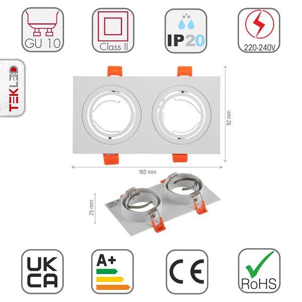 Rectangle Recessed Tilt Downlight GU10