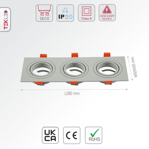 Rectangle Recessed Tilt Downlight GU10