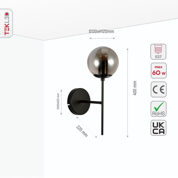 Modern Globe Wall Light Sconce - Sleek Minimalist Design Light Fixture for Contemporary Spaces