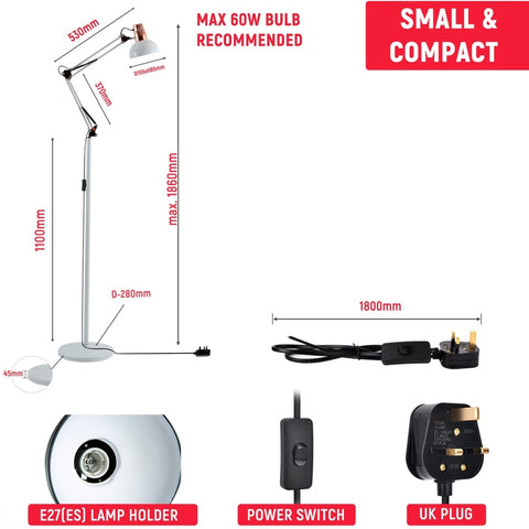 Swing Arm Architect Model Floor Lamp E27