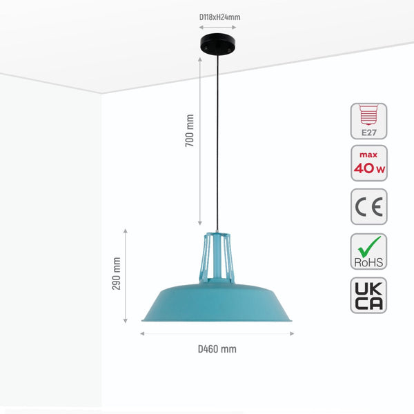 Metal Step Pendant Ceiling Light E27