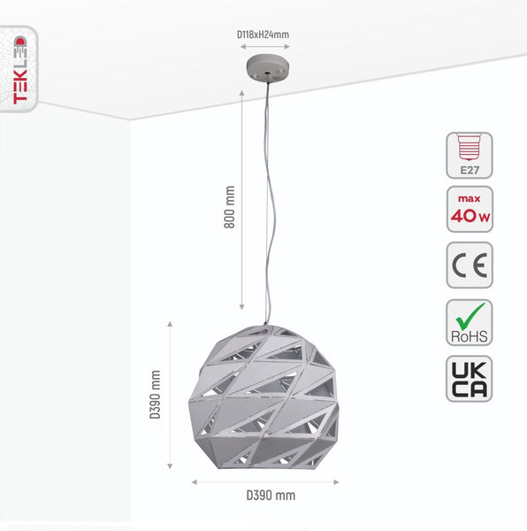 Malunga Metal Laser Cut Globe Pendant Ceiling Light E27