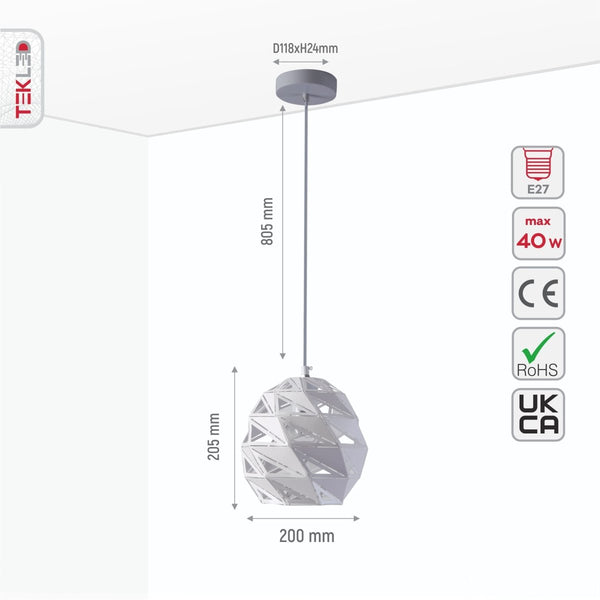 Malunga Metal Laser Cut Globe Pendant Ceiling Light E27