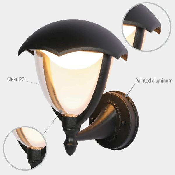 Megan LED Outdoor Lantern Wall Light 6W 3000K Black